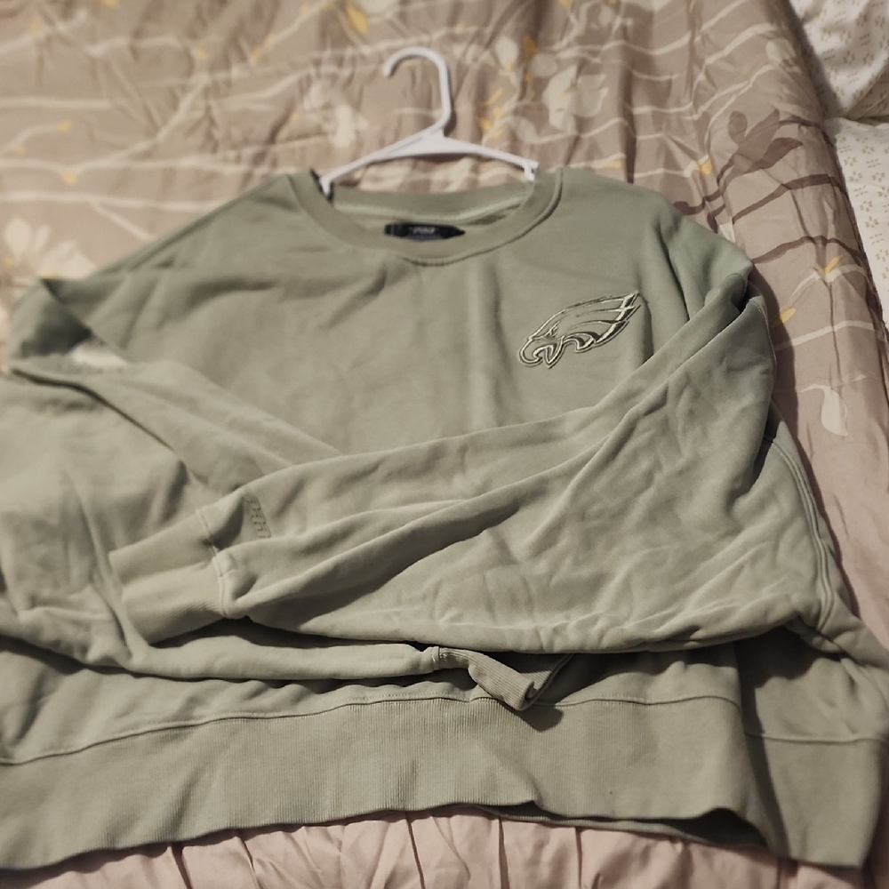 Philadelphia Eagles Womens Green Crewneck Sweatshirt